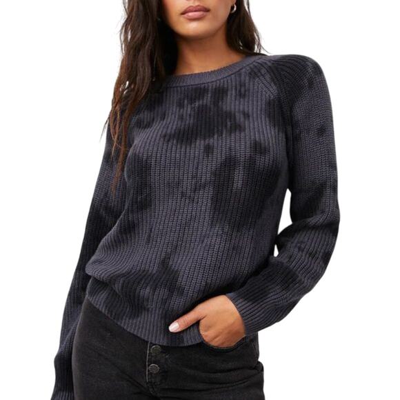 Rails Venus Sweater Black Blue Tie Dye Crewneck Cotton Cashmere XS - Picture 1 of 8